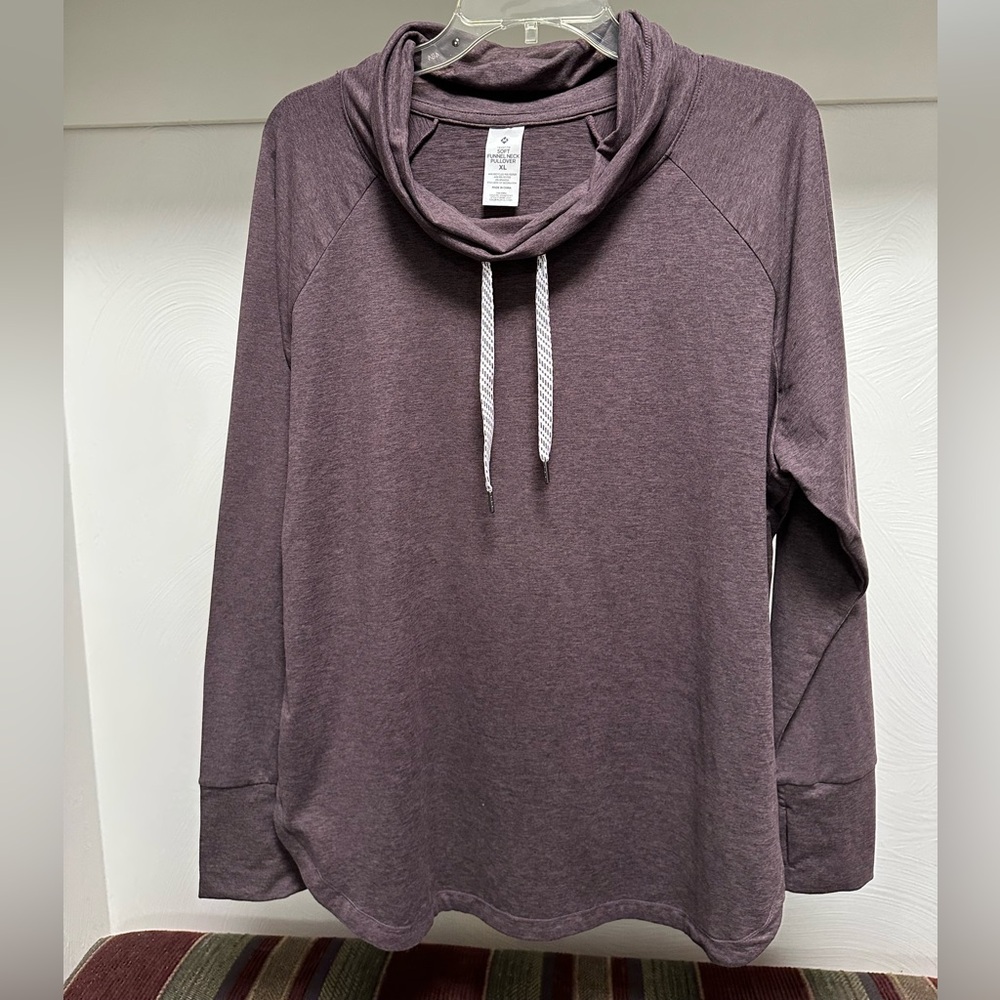 Women's Purple Cowl Neck Sweatshirt